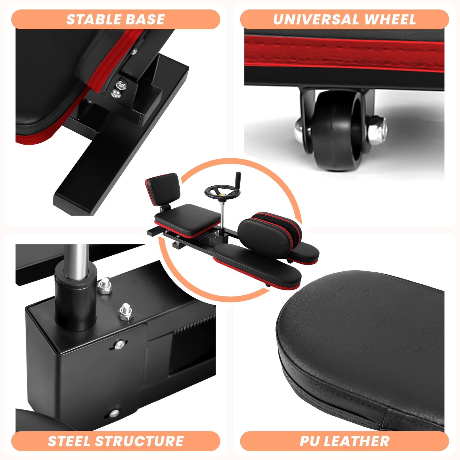 500LBS Leg Stretch Machine,Steel Frame Equipment Splits Machine,Leg Stretching Training Machine with  360°Rotating Hand Wheel, for Yoga, Ballet, Fitness, Splits Training