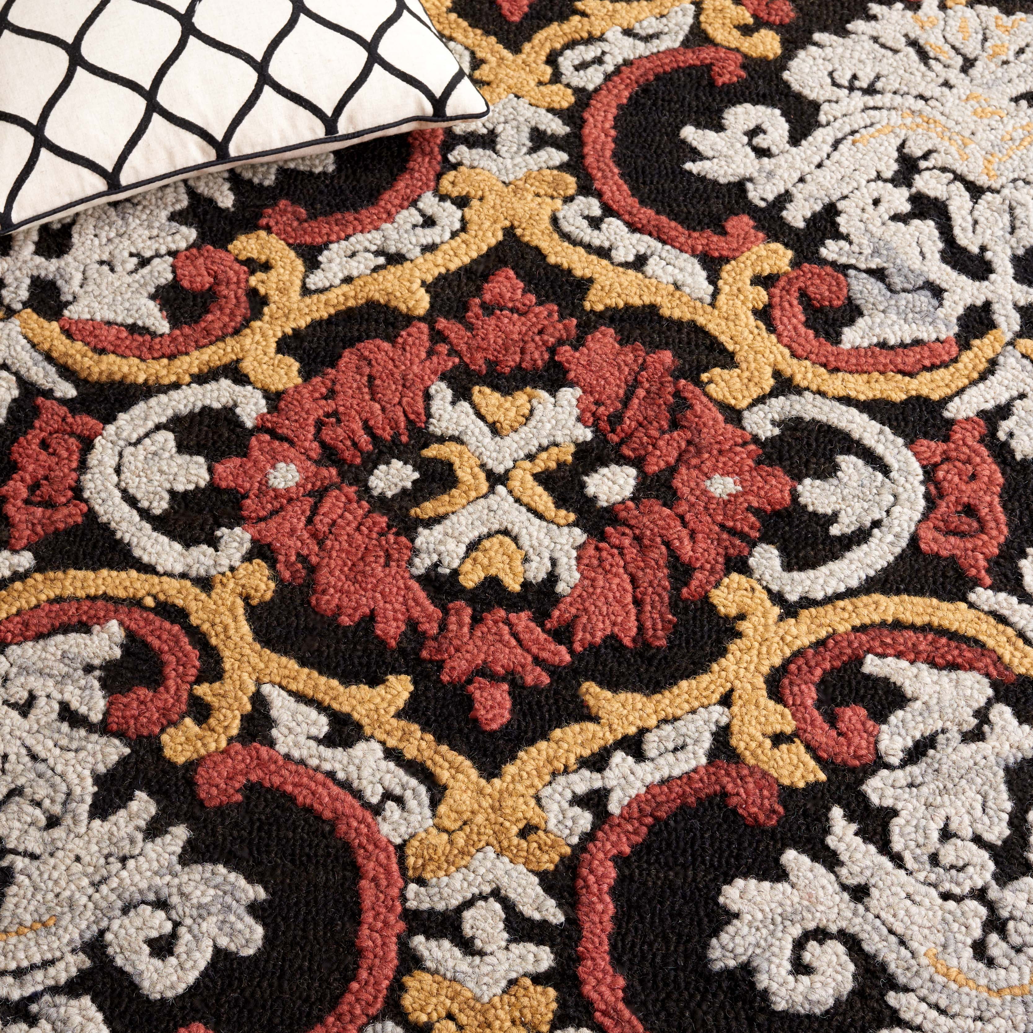 SAFAVIEH Blossom Abram Geometric Area Rug, Charcoal/Red, 8' x 10'