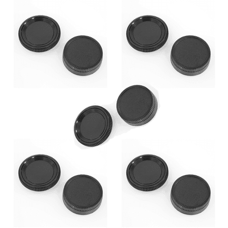 Camera Body Cap and Rear Lens Cover Compatible with Nikon D7500 D750 D3400 D3300 D3200 D5500 D5300 D5200 D5100 D5000 D7200 D7100 D7000 D610 D600 D60 D70 D80 D90 D500 D4s D4 D810 D800 Z6III (5 Pieces)