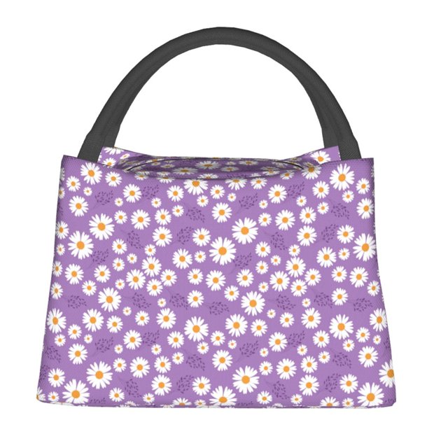Fotbe Daisies Flowers Bolsa Térmica Portátil con Estampado, Bolsa de Entrega de Alimentos Aislada, Bolsa Reutilizable de Gran Capacidad para Comidas y Supermercado