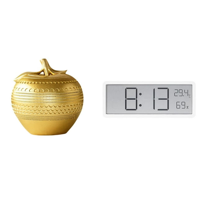 Escultura de frutas,Figura decorativa de fruta para decoración del hogar,Escultura de estatua decorativa de resina,Reloj de pared digital,Reloj de pared digital multifuncional para oficina