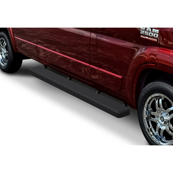 2014-2019 Dodge Promaster Van 136 Inch/159 Inch Wheel Base (Full Size) For 3 Door Models Only Black Finish 6 Inch Van Door to Door Side Bar Side Step Running Board