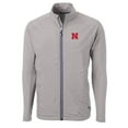 thumbnail image 2 of Men's Cutter & Buck Gray Nebraska Huskers Big & Tall Adapt Eco Knit Hybrid Recycled Full-Zip Jacket, 2 of 3