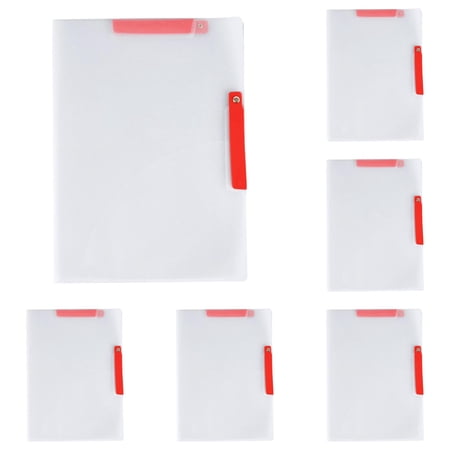 A4 Report Cover Folder With Sliding Bar Clip 5 Pack Red Clear Plastic Presentation Portfolio Document Organizer Resume Binder Swing Clip Set
