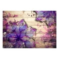 thumbnail image 3 of Tiptophomedecor Background & Patterns Wallpaper Wall Mural - Purple Watercolour Flowers on Wood, 3 of 8