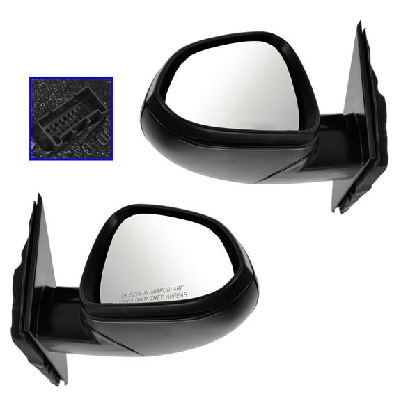 TRQ Mirror Power Heated LH Driver RH Passenger Pair for 11-13 Buick Regal MRA09631