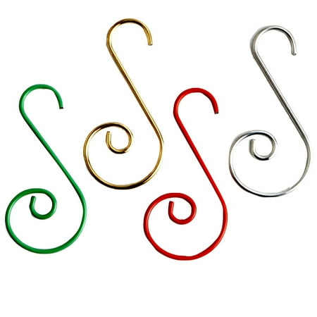 

WELPET 4 Colors Christmas Ornament Hooks S-Shaped Flower Hook Perfect for Christmas Tree Decorations (80 Pcs ) 50mm