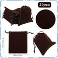 thumbnail image 2 of 20Pcs Velvet Jewelry Bags Coconut Brown Drawstring Gift Wrap Pouches 12x10cm for DIY Wedding Favors Party Christmas Candy Bag, 2 of 9