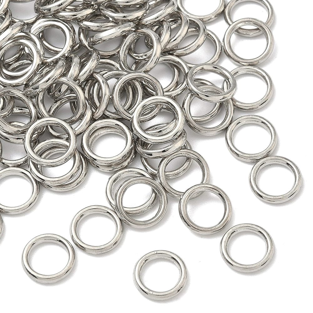 1500 pc Alloy Soldered Closed Jump Rings Round Cadmium Free & Lead Free Platinum 8x1.5mm 15 Gauge Inner Diameter: 5.5mm