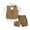 Beige, variant on Baby Boys Summer Suits 2 Pack Sets Short Sleeve Wedding Ring Bearer Outfits 4Pcs Graduation Dress Vest Shirt Bowtie Shorts Set (1-8Y)