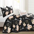 thumbnail image 2 of Vintage Paris Rose Butterfly Script Edredón Negro Juego de 5 piezas Full / Queen Lush Decor 16T005347, 2 of 2