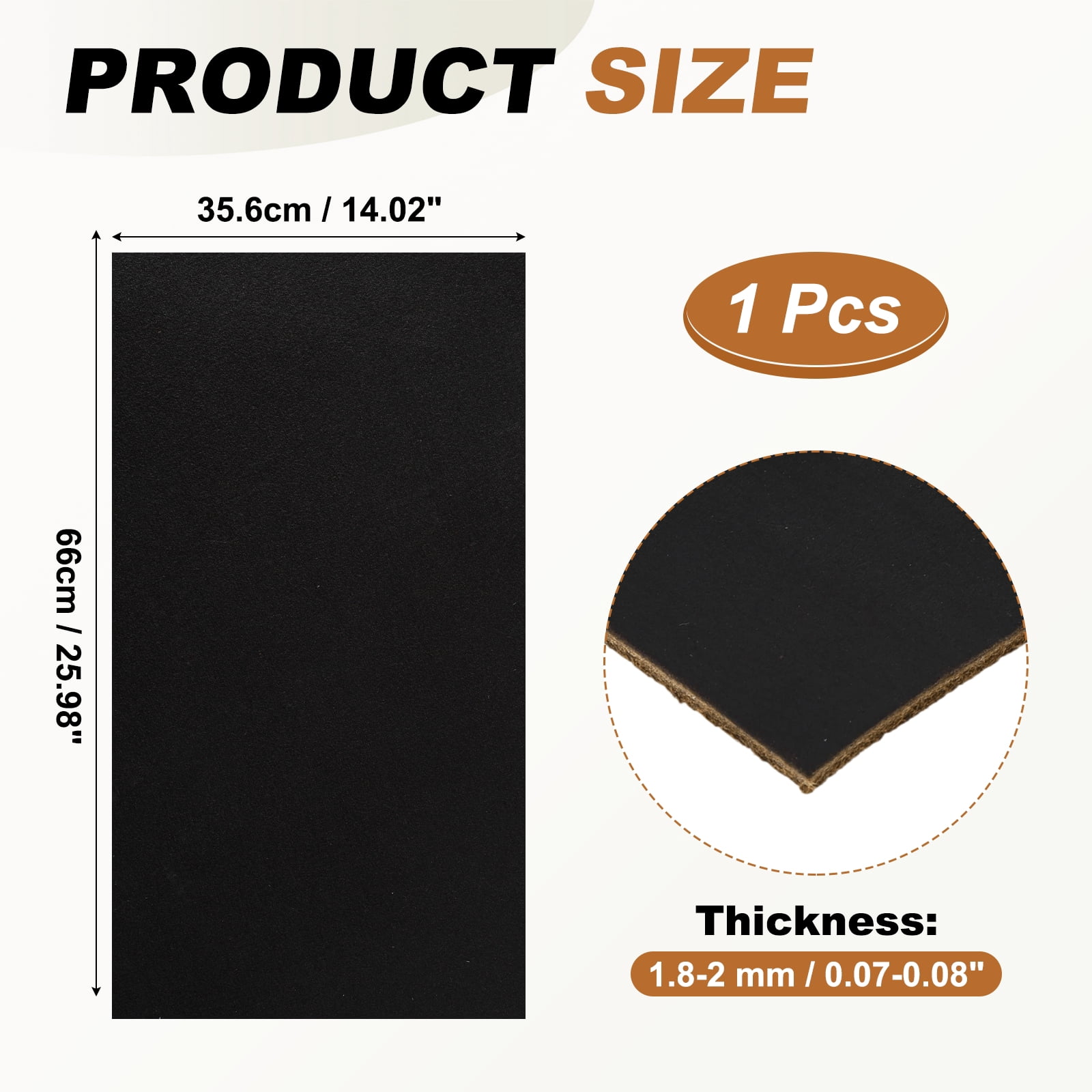 Uxcell Genuine Leather Sheets, 26" x 14" 4-5 oz (1.8-2mm) Thick Full Grain Leather Sheet Tooling Precut for Carving Engraving Molding Embossing Stamping, Dark Brown