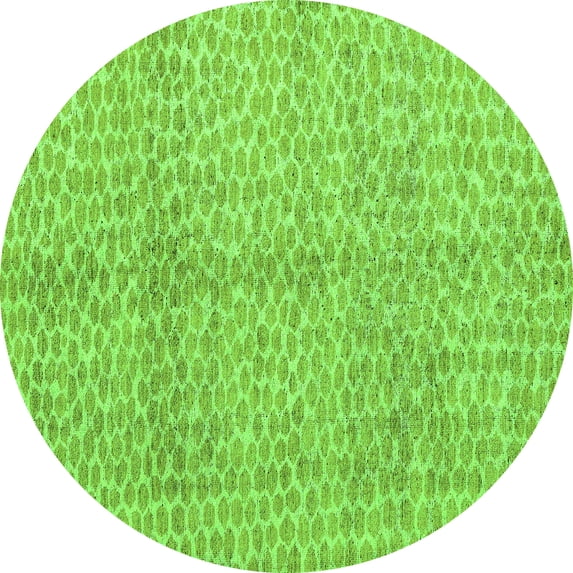 Ahgly Company Indoor Round Abstract Green Modern Area Rugs, 3' Round