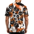 thumbnail image 7 of Kopltyrfg Halloween Shirts Mens Halloween Pumpkins Novelty Funny Scary Graphic Tee Costume Crew Neck Short Sleeve Shirts Green M, 7 of 7