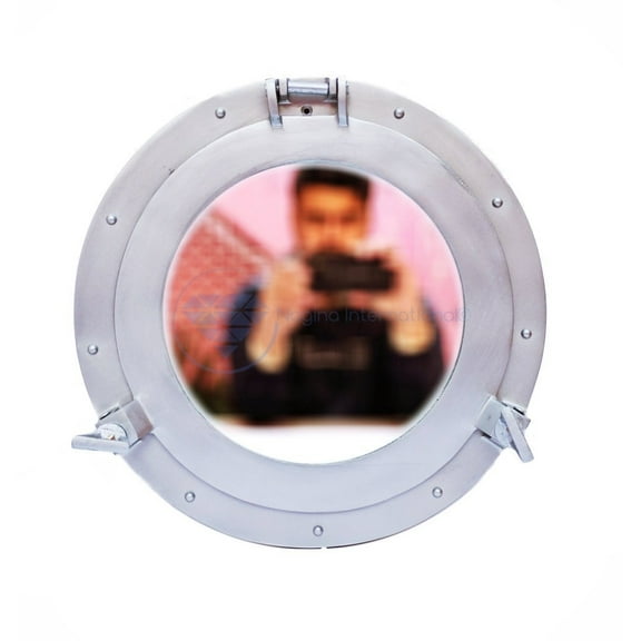 10" Aluminum Porthole Window (Transparent Glass) - (Silver Coated Finish)