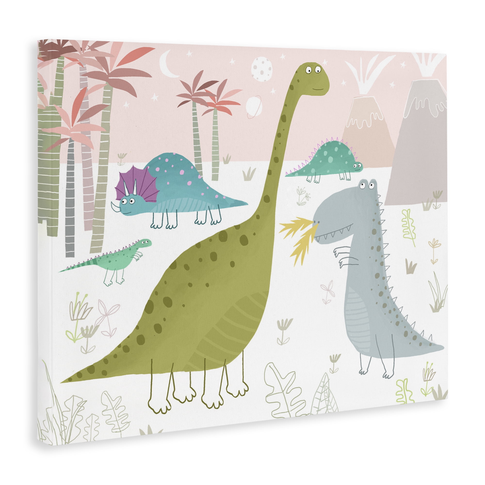 Stupell Industries Earthy Jurassic Dinosaurs Canvas Wall Art, design by Carla Daly