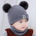 thumbnail image 6 of GRNSHTS Newborn Infant Kids Baby Boy Girl Pom Hat Winter Warm Knit Bobble Beanie Cap Scarf Set, 6 of 10