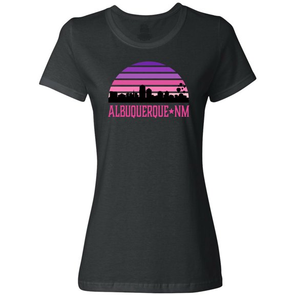 Inktastic Albuquerque New Mexico Retro Sunset Skyline Women's T-Shirt