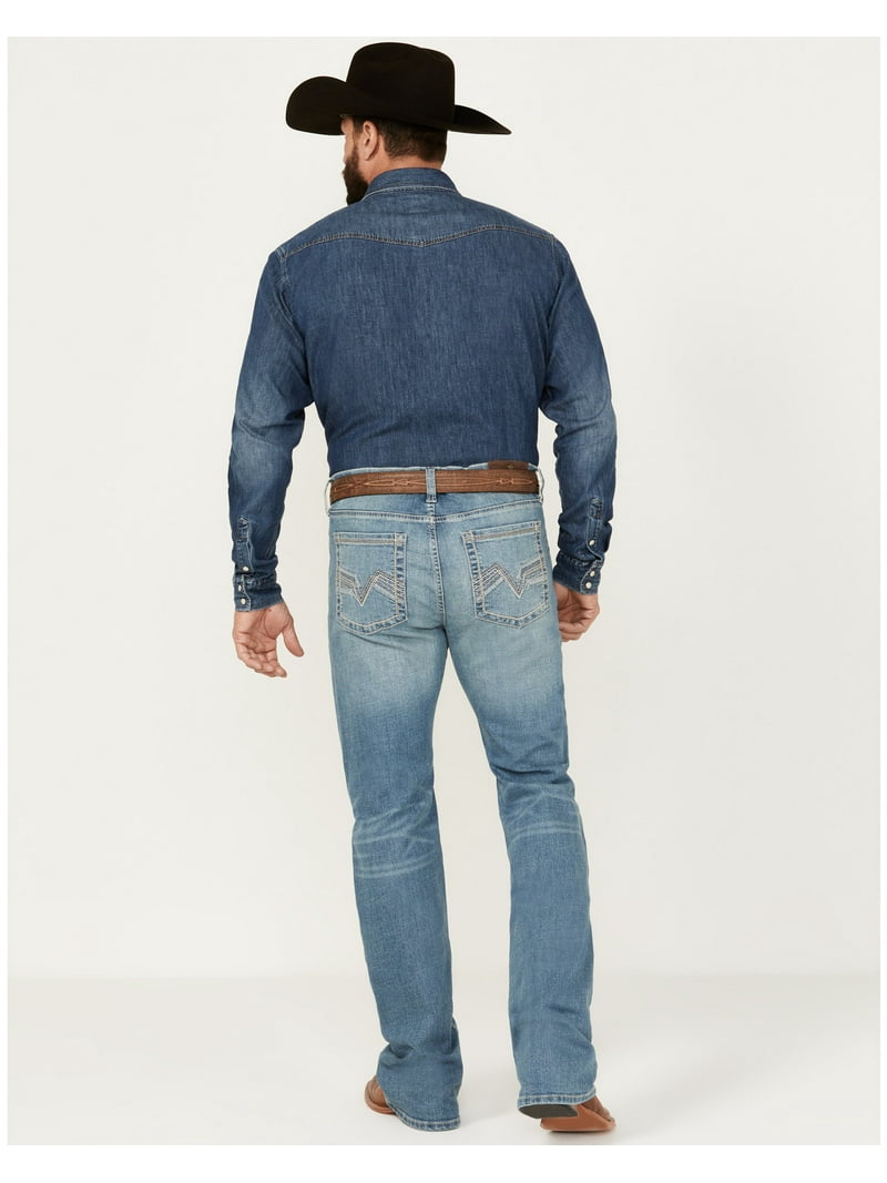 値下げ！！James Cody James Men's Bandera Wash Wyatt Slim Bootcut Stretch Denim