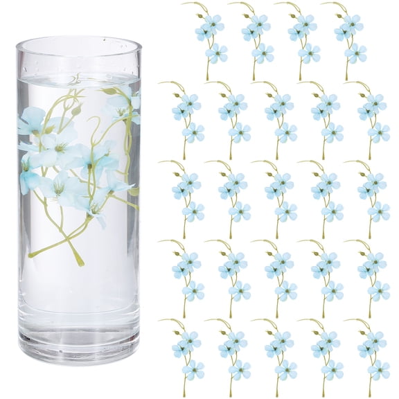 Uxcell 24Pcs Floating Flowers for Centerpieces, Blue Green Pea Flower Silk Faux Flower Heads for Floating Candles Vases Filler Party Home Table Wedding Centerpieces Decoration