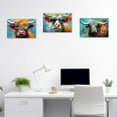 thumbnail image 5 of ZHONGYUTONG Highland Cow Canvas Wall Art Highland Cow Wearing Glasses Poster Prints Colorful Animals Pictures for Country Kitchen Bathroom Decor Framed (12.00" x 18.00"), 5 of 6