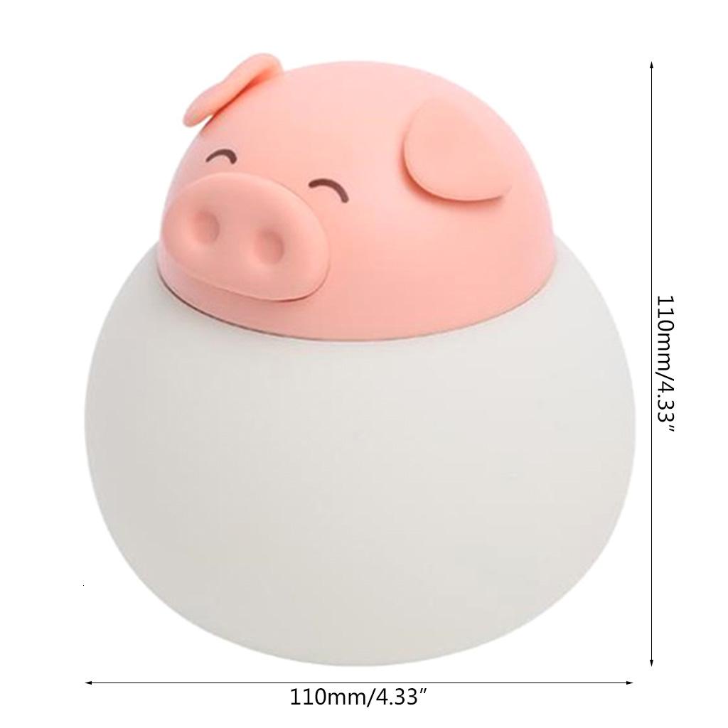 Piggy Silicone Night Light Bedroom Child Nursing Night Light USB Rechargeable Bedside Sleeping Night Lamp for Kid