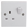 thumbnail image 1 of PRO ELEC - Switched 1-Gang, Double-Pole Mains Socket, Square Edge, 13A, 250V, 1 of 1