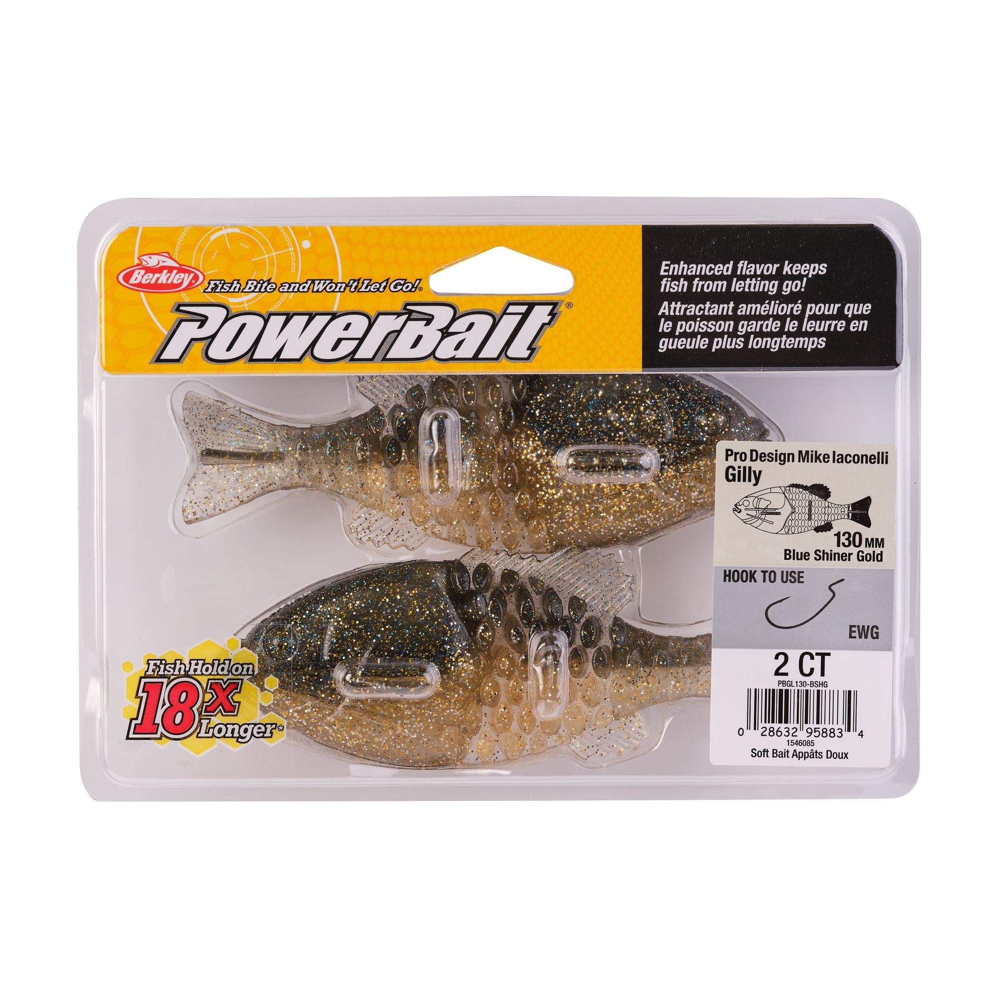 (3 pack) Berkley PowerBait® Gilly Soft Bait - Blue Shiner Gold