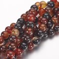thumbnail image 1 of Natural Agate Beads Strands Dyed Round Dark Red, 1 of 3