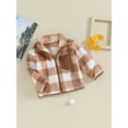 thumbnail image 3 of Bagilaanoe Toddler Baby Boy Girl Fleece Jacket Plaid Stand Collar Long Sleeve Coat 6M 12M1 8M 24M 3T 4T Kids Fall Winter Warm Outwear, 3 of 9