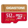 thumbnail image 1 of [5-Yrs Free Data Recovery] Gigastone 512GB Micro SD Card, 4K Game Pro, MicroSDXC Memory Card for Nintendo-Switch, GoPro, Action Camera, DJI, UHD Video, R/W up to 100/60 MB/s, UHS-I U3 A2 V30 C10, 1 of 15