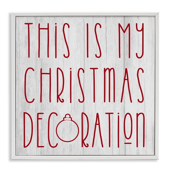 Stupell Industries Eclectic My Christmas Decoration Humor White Framed Giclee Art, 12 x 12, by Lil' Rue