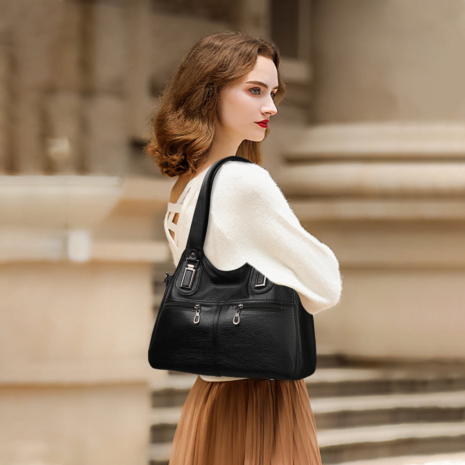 KALUNMA Hobo Bag for Women Crossbody Purse and Handbags Ladies Leather Shoulder Bags