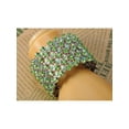 thumbnail image 2 of Silver Tone Meridian Blue Green Crystal Rhinestone Cuff Bracelet Bangle, 2 of 4