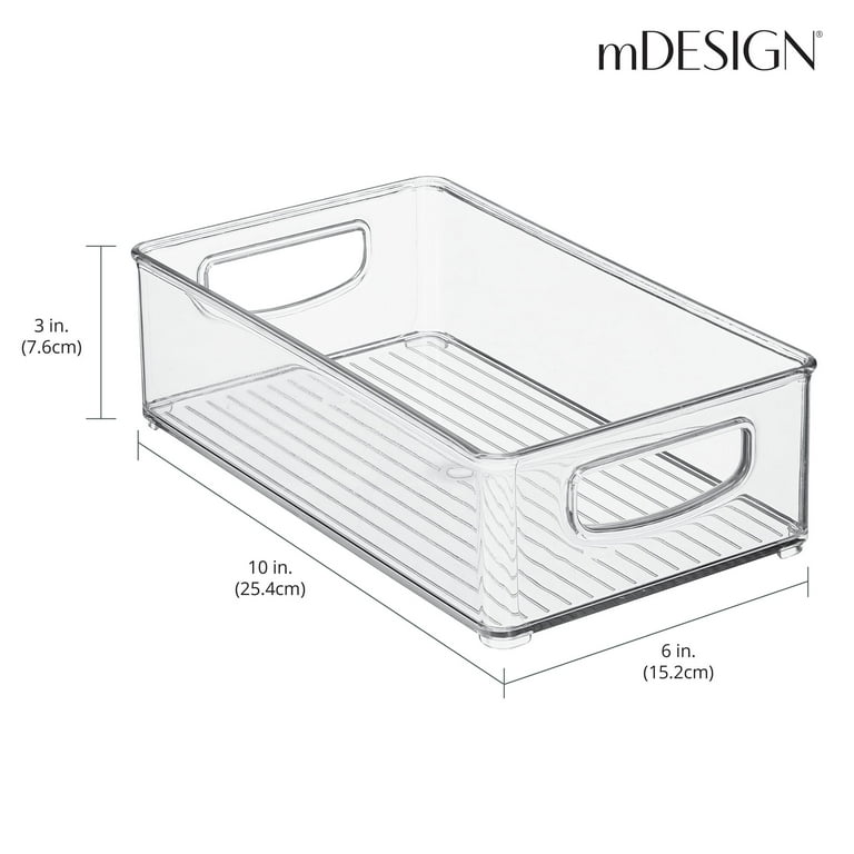 mDesign Small Plastic Bathroom Storage Container Bins with Handles for  Organization in Closet, Cabinet, Vanity or Cupboard Shelf, Accessory  Organizer