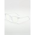 thumbnail image 1 of 1pair Unisex Pc Clear Square Framed Anti-blue Ray Flat Glasses For Decor And Office / Reading Use, 1 of 5