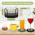 thumbnail image 5 of Sherry 8 Pcs Drink Coasters with Holder, 4 Colors Absorbent Coasters for Drinks, Minimalist Cotton Woven Coaster Set for Home Decor Tabletop Protection Suitable for Kinds of Cups, 4.3 Inches., 5 of 6