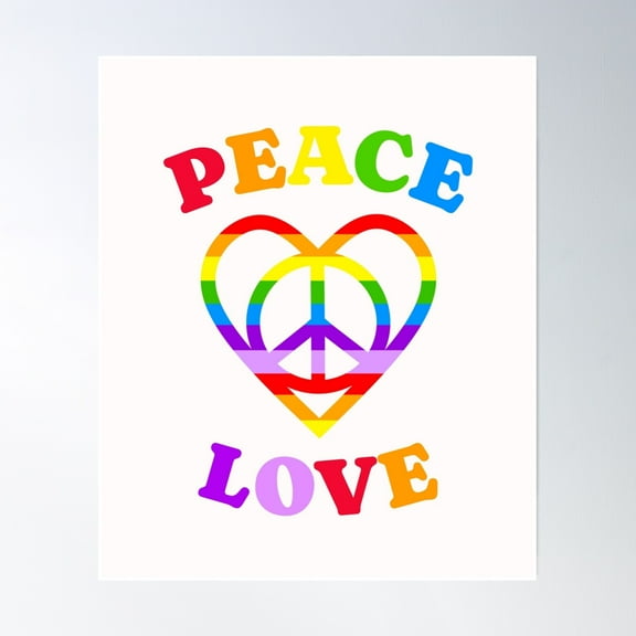 Rainbow Peace Symbol Poster Wall Art, Modern Wall Decor, 8x12 UNFRAMED