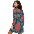 thumbnail image 2 of FORMRS Womens Long Sleeve Nightgowns Crew Neck Sleep Shirt Soft Pajamas Sizes S-3XL, Red Christmas Leaves, 2 of 8