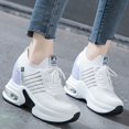thumbnail image 4 of 2023 Zapatillas Gruesas De Las Mujeres Zapatos Para Correr 9cm Tenis De Plataforma De Cuña Señoras Entrenadores Blanco Purpurina Deporte Al Aire Libre Femenino, 4 of 4