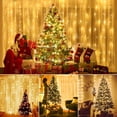 thumbnail image 2 of GFDYREE Window Curtain String Light 300 LED 8 Lighting Modes Fairy Lights Remote Control USB Powered Waterproof Lights for Christmas Bedroom Party Wedding Home Garden Wall Decorations, (Warm, 2 of 7