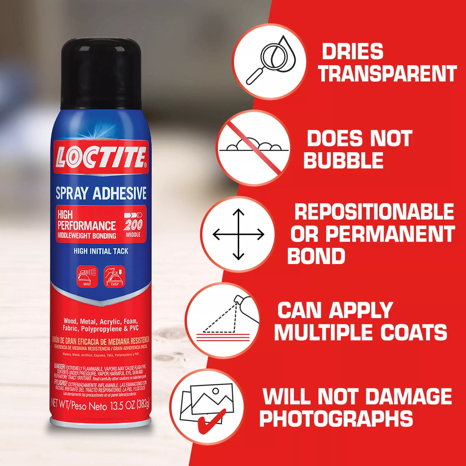 NEW 6 Henkel Loctite 200 Middle High Performance Spray Adhesive