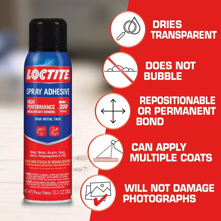 Spray can of Loctite Spray Adhesive. Used to bond lightweight materials  together such as fabric, foam, cardboard, corkboard Stock Photo - Alamy