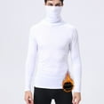 thumbnail image 2 of Yuanlong Mens T-Shirts Solid Long Sleeve High Neck With Face Mask Thick Slim Tops Winter Layyering Wear Warm Base Shirts, 2 of 9