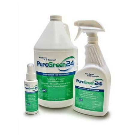 PureGreen24 Safe Green and All Natural Disinfectant Non Toxic Ingredients Kills Deadly Germs Gallon 2 Pack