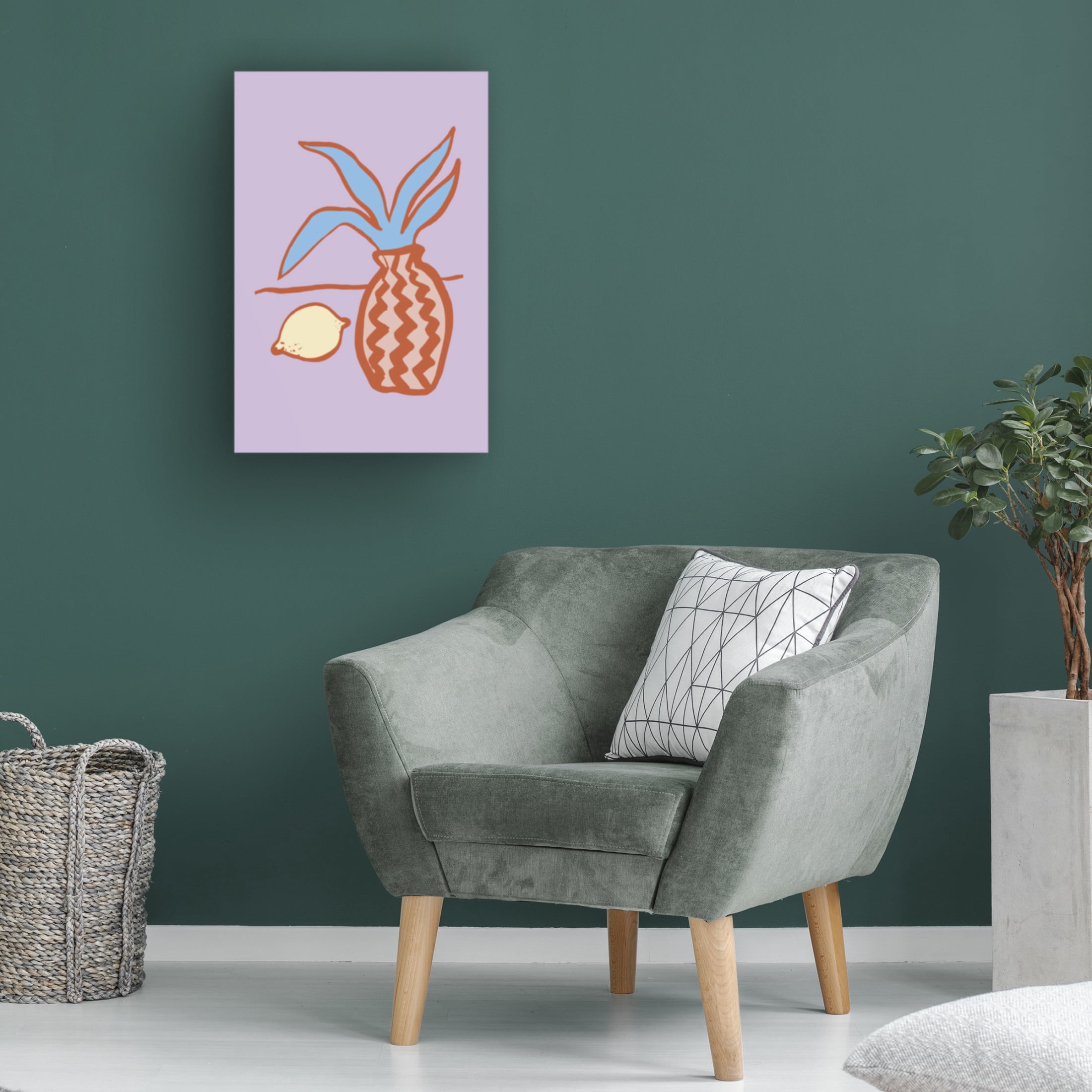 Canvas Wall Art - Pictufy Studio 'Lilac Lemon' Wall Art for Living Room, Bedroom, or Office Décor by Trademark Fine Art - 16 x 24 Inches