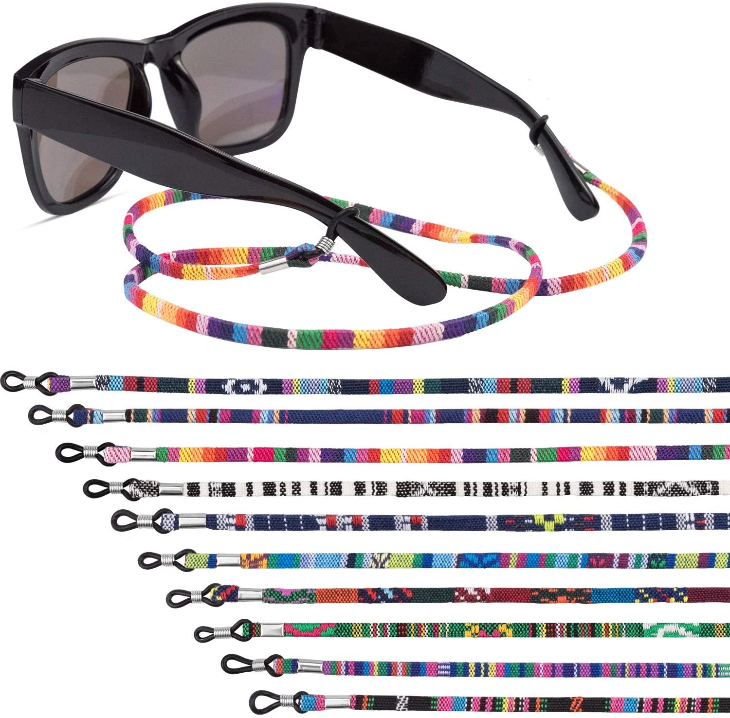 TEYJRY 10 Pieces Glasses Strap Eyewear Retainer Sunglass Straps Chain