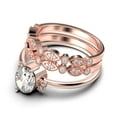 thumbnail image 4 of Dazzling Minimalist 2.50 Carat Oval Cut Diamond Moissanite Engagement Ring, Wedding Ring, Two Matching Band in 10k Solid Rose Gold, Gift For Her, Promise Ring, Anniversary Gift, 4 of 4