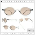 thumbnail image 2 of Hipster Snug Oval Round Thin Plastic Horn Rim Hustler Sunglasses Slate - Brown, 2 of 8