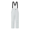 thumbnail image 2 of CCRFTGI Snow Pants Kids Snowboard Overalls Adjustable Baggy Snow Pants Winter Warm Snow Pants for Girls Athletic Outdoor Windproof Waterproof Snowsuit White 6-7Y, 2 of 4